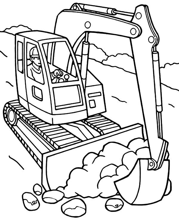 excavator pictures to color